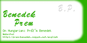 benedek prem business card